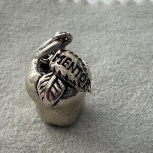 Apple teacher Mentor Charm/Pendant Sterling Silver